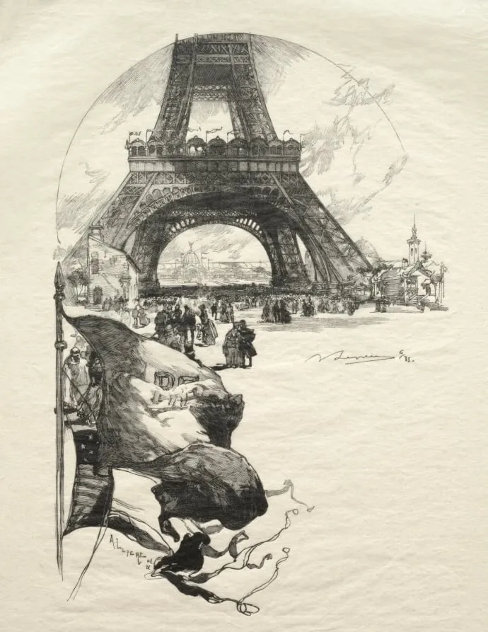 La Tour Eiffel, by Auguste Lepère, 1889