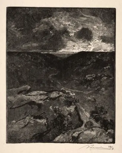 La vallèe de Franchard, by Auguste Lepère