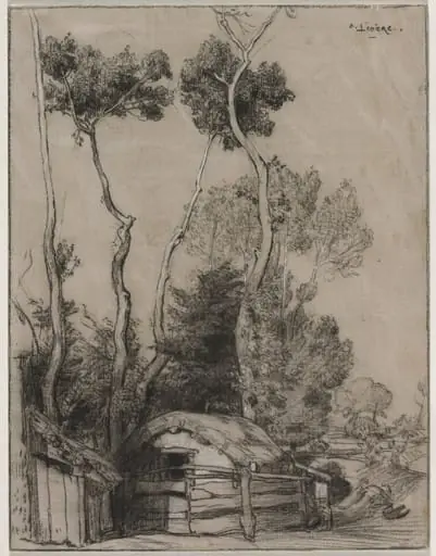 Landscape with Cottages, by Auguste Lepère