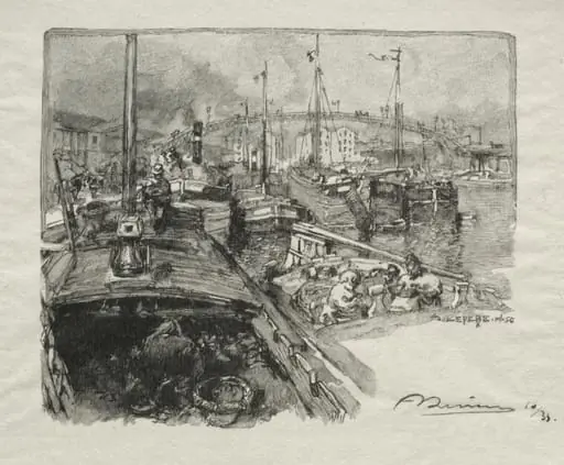 Le Bassin de la Villette, by Auguste Lepère