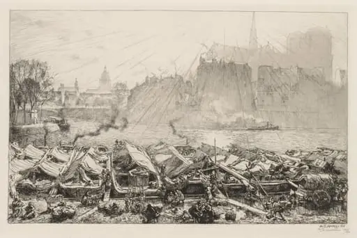 Le Grande Marché aux Pommes, by Auguste Lepère