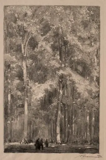 Le Matin, carrefour des Forts Marlotte, by Auguste Lepère