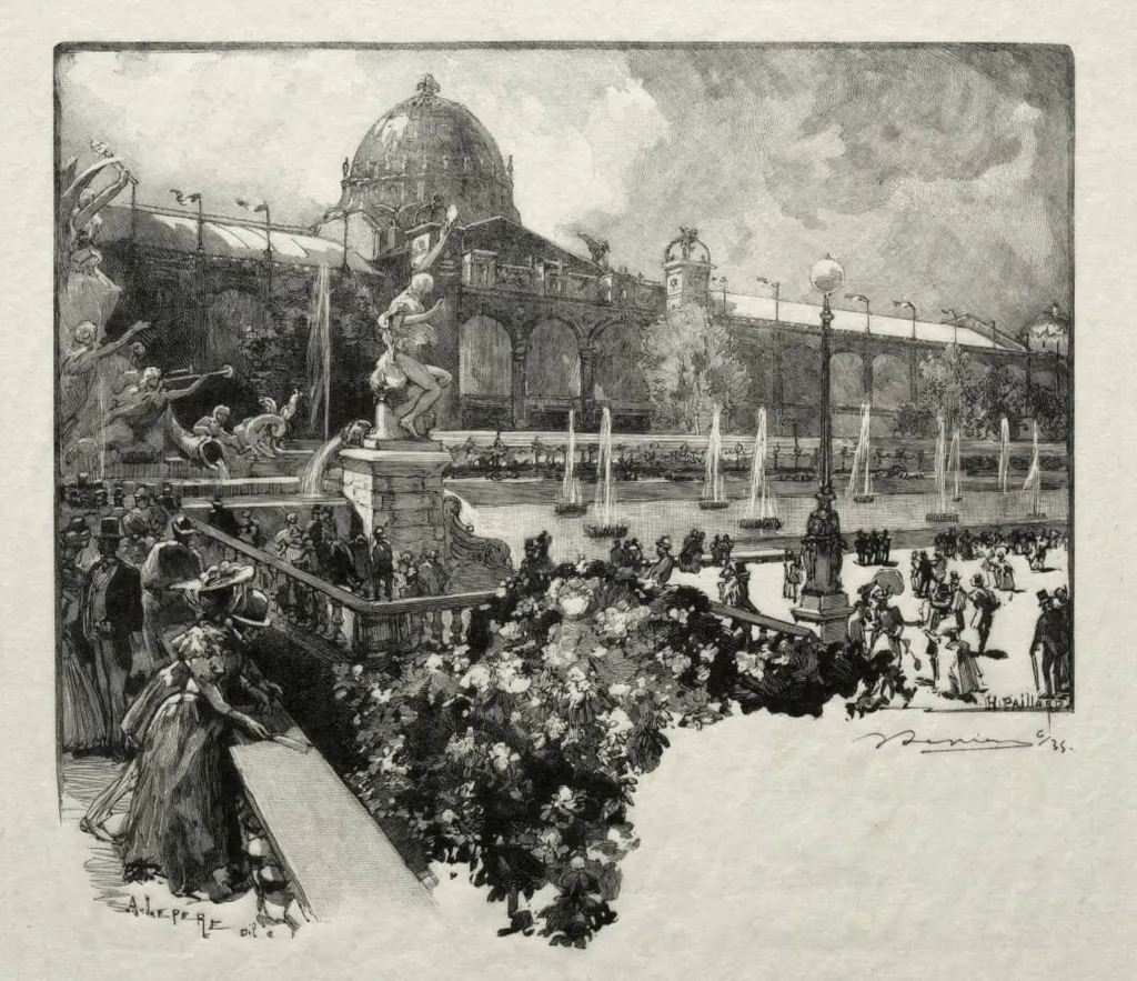 Le Palais des Arts Liberaux, Extérieur, by Auguste Lepère, 1889