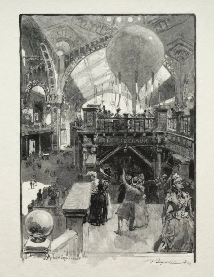 Le Palais des Arts Liberaux, Intèrieur, by Auguste Lepère, 1889