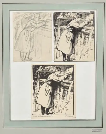 Le roi des Belges dans les tranchées, by Auguste Lepère