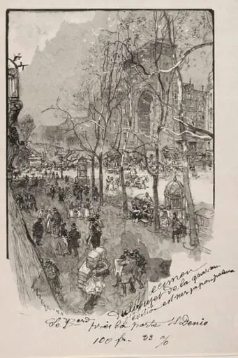Les Boulevards, près de la Porte St. Denis, by Auguste Lepère