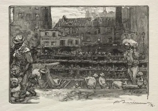 Les Déchargeurs de Plâtre, by Auguste Lepère