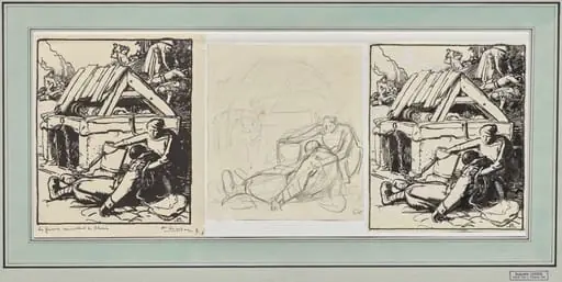 Les Femmes receuillant les blesses, by Auguste Lepère