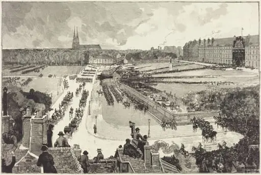 Les Honneurs militaires rendus à la Depouille mortelle de L'Amiral Courbet, by Auguste Lepère