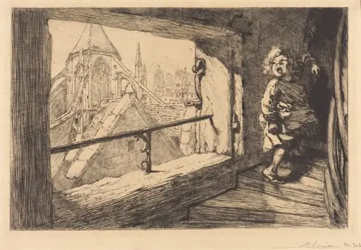 Les toits de Saint-Severin, by Auguste Lepère