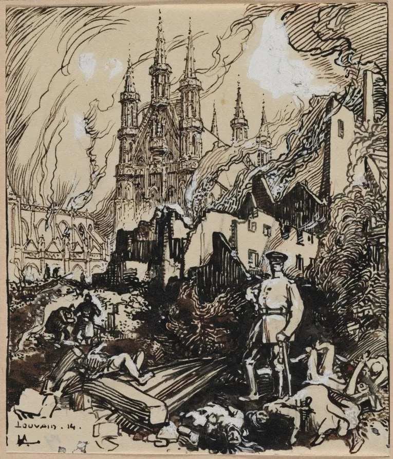 Louvain, by Auguste Lepère, 1914