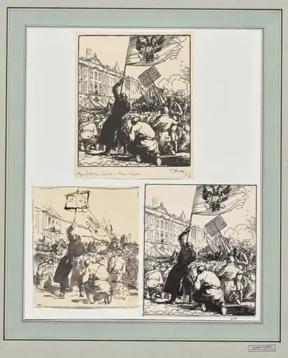 Manifêstation devant le Palais d'Hiver, by Auguste Lepère