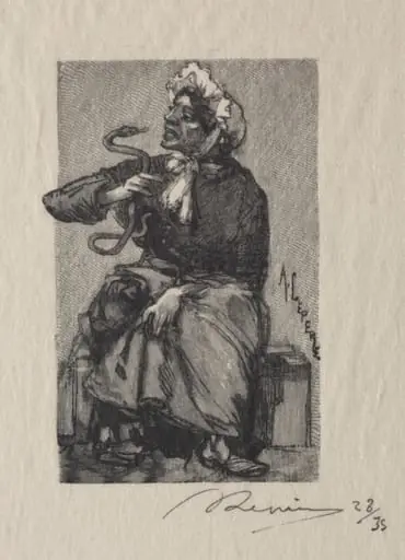 Marchande de Serpents, by Auguste Lepère