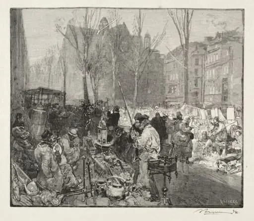 Marché à la Ferraille, by Auguste Lepère