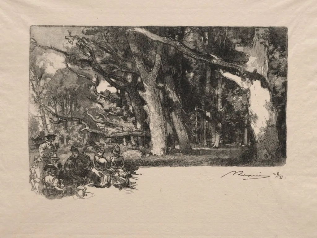 Midi sous bois, by Auguste Lepère, 1889