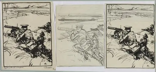 Mitrailleurs anglais, by Auguste Lepère