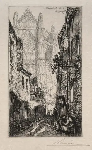 Narrow Street, Beauvais (Une Ruelle, Beauvais), by Auguste Lepère