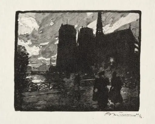 Notre Dame, le Soir, by Auguste Lepère