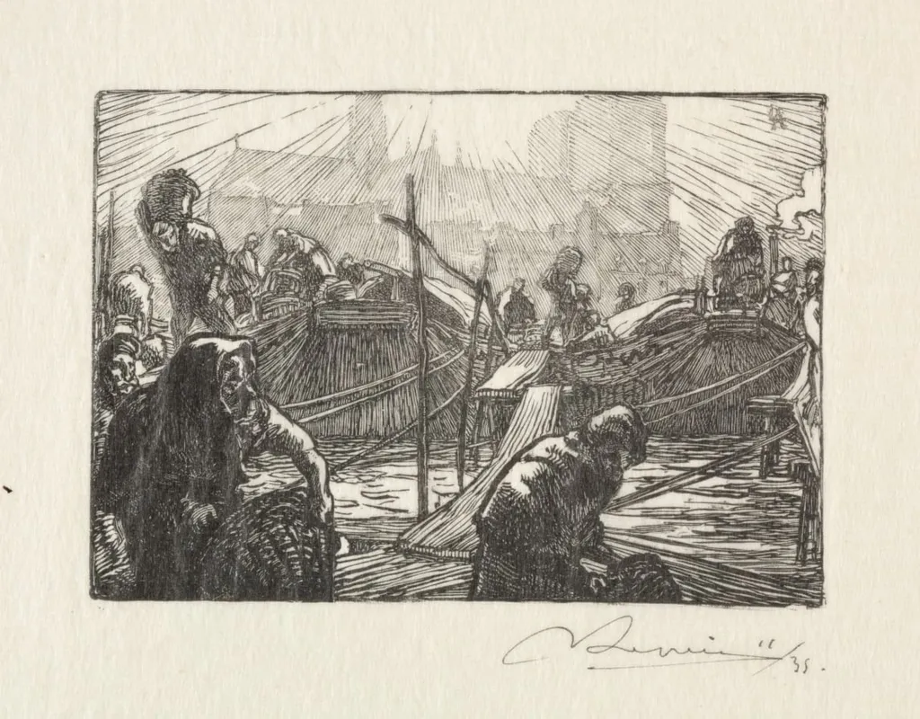 Notre Dame vue du Marché aux pommes, by Auguste Lepère, 1897