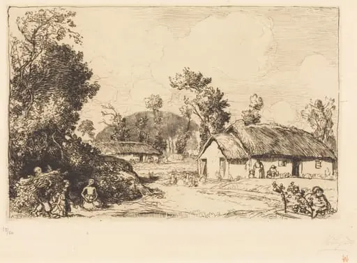 Pastime of Rest, Vendee (Le jeu du reposoir, Vendee), by Auguste Lepère