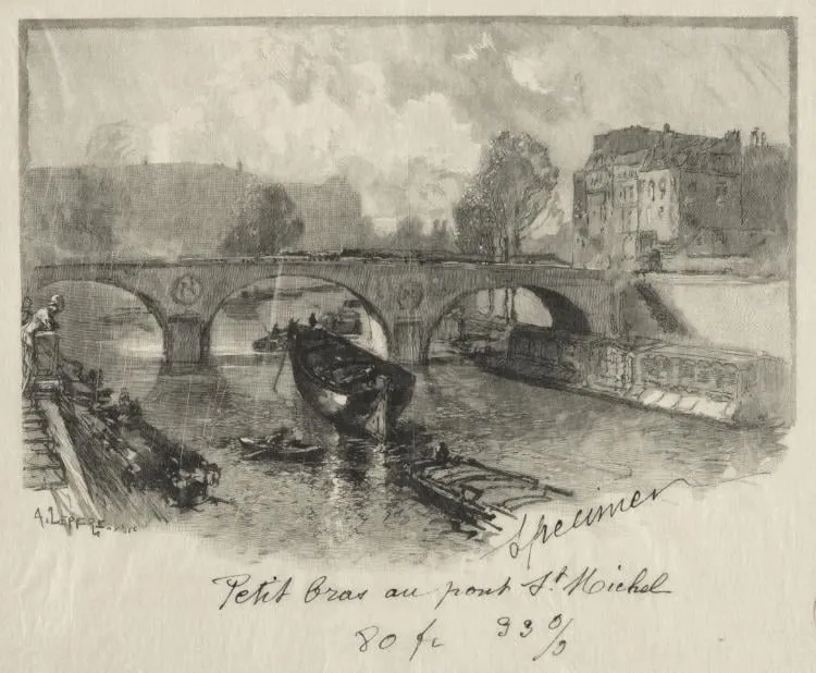 Petit bras au Pont St. Michel, by Auguste Lepère, 1891
