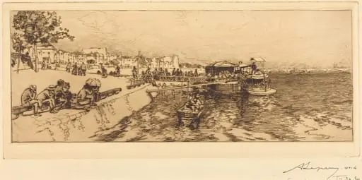 Pier of Bercy (Embarcadere, quai de Bercy), by Auguste Lepère