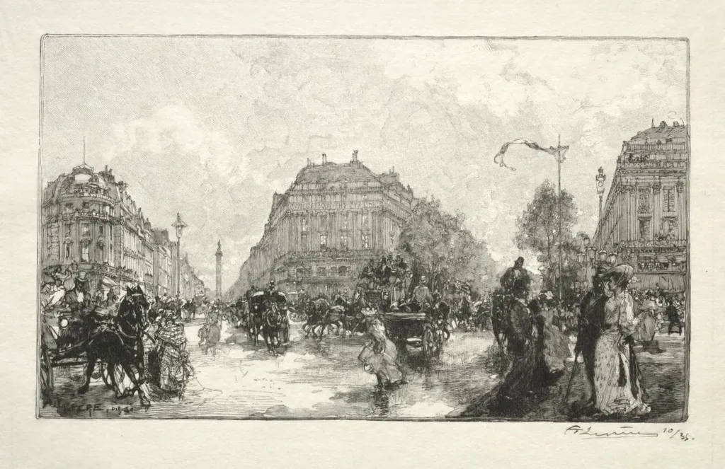 Place de l'Opera, by Auguste Lepère, 1890