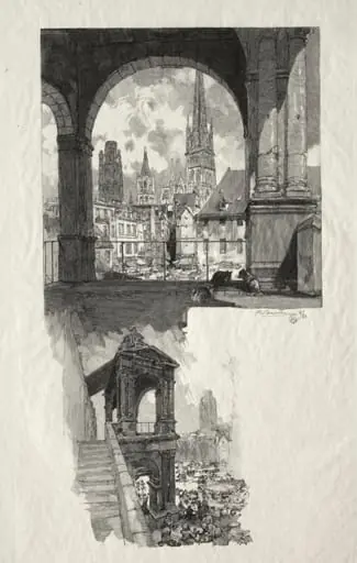 Place de la Haute Vieille Tour; Edicule de la Fierte, by Auguste Lepère
