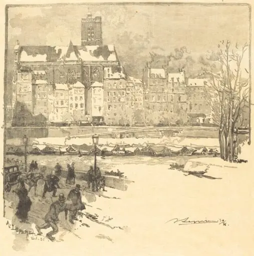 Quai de l'Hôtel de Ville, by Auguste Lepère