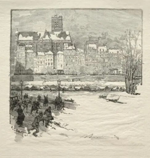 Quai de l'Hôtel de Ville, by Auguste Lepère