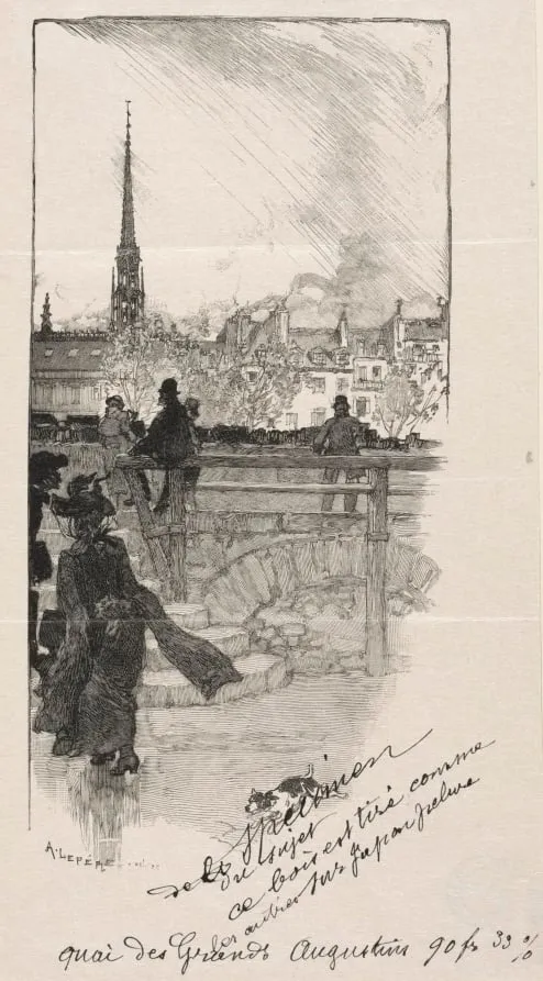 Quai des Grands Augustins, by Auguste Lepère, 1886
