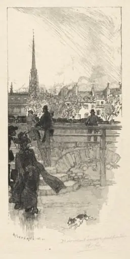 Quai des Grands Augustins, Paris, by Auguste Lepère