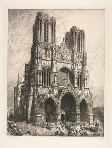 Reims Cathedral, by Auguste Lepère
