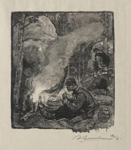 Repas des Bûcherons, by Auguste Lepère