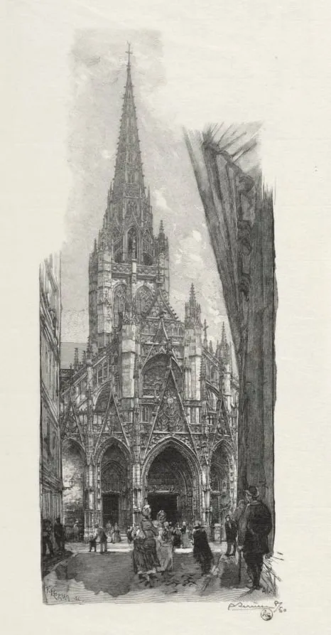 Rouen Illustré: Eglise Saint Maclon, by Auguste Lepère, 1896