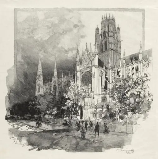 Rouen Illustré: Eglise Saint Ouen, by Auguste Lepère