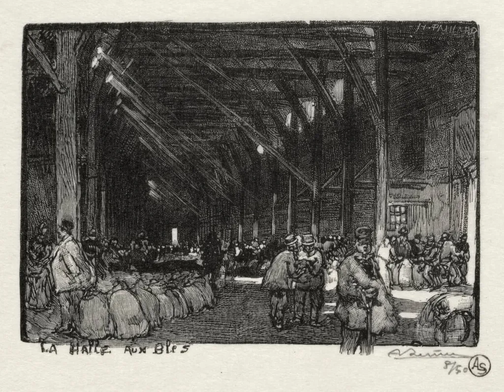 Rouen Illustré: La Halle aux Blès, by Auguste Lepère, 1896