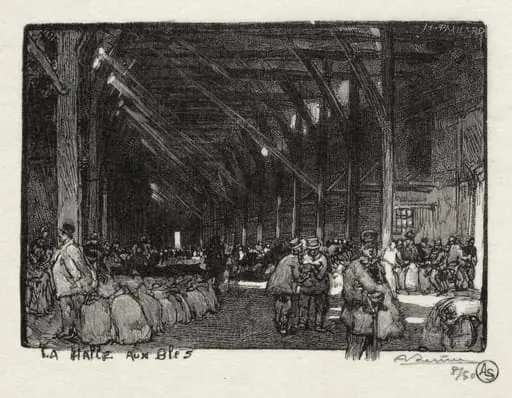 Rouen Illustré: La Halle aux Blès, by Auguste Lepère