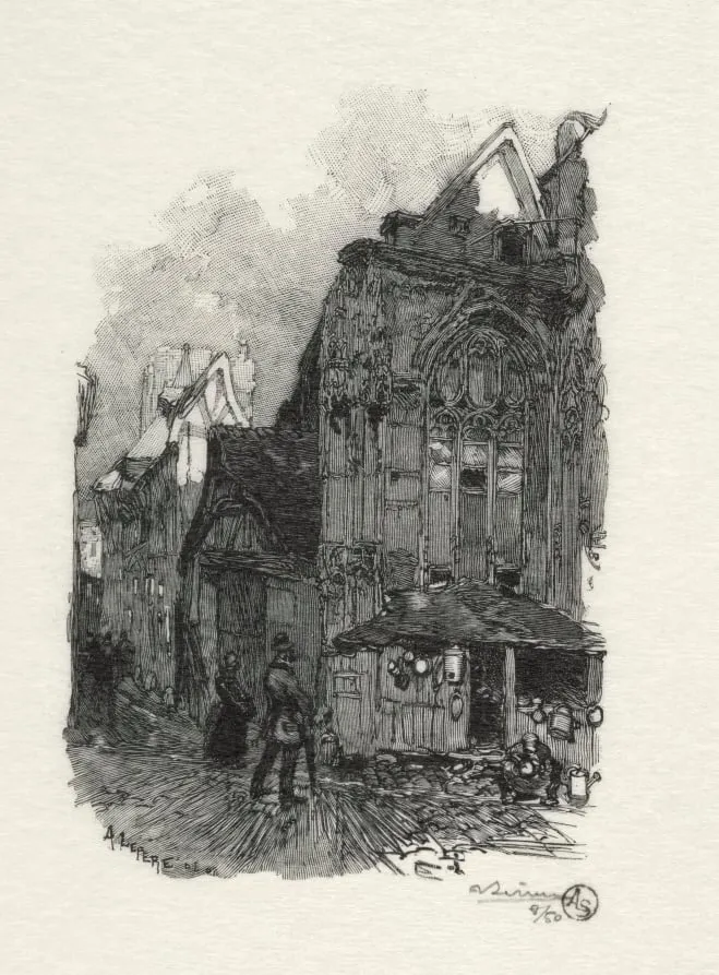 Rouen Illustré: Saint Etienne des Tonneliers, by Auguste Lepère, 1896