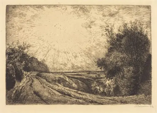 Route from La Houssoye, Crevecoeur-le-Grand (Route de La Houssoye, Crevecoeur), by Auguste Lepère