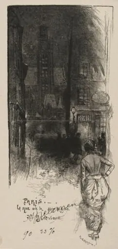 Rue de la Montagne, St. Geneviève, by Auguste Lepère