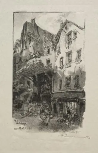 Rue Galande, by Auguste Lepère