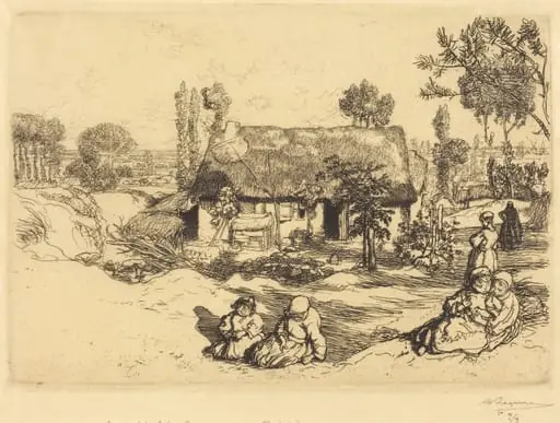 Shelter for the Poor, Vendee (Le nid de pauvres, Vendee), by Auguste Lepère
