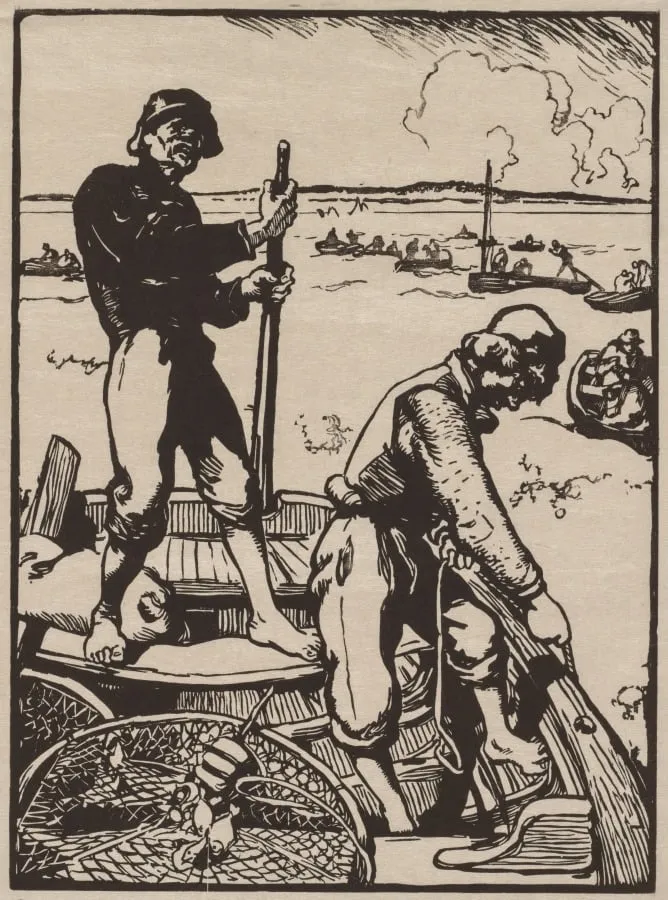 Shrimp Fishermen, by Auguste Lepère, 1895