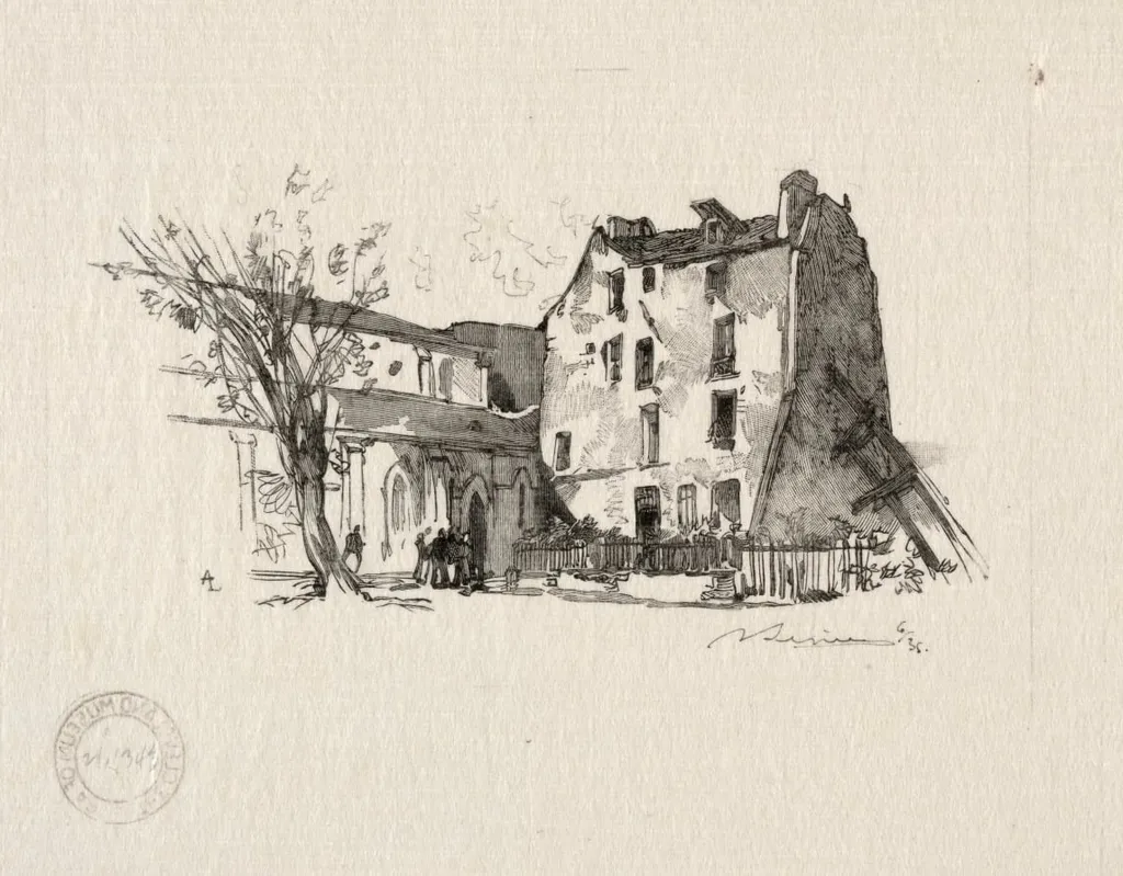 St. Julien le Pauvre: Le Presbytère, by Auguste Lepère, 1894