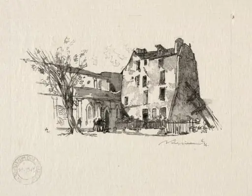 St. Julien le Pauvre: Le Presbytère, by Auguste Lepère