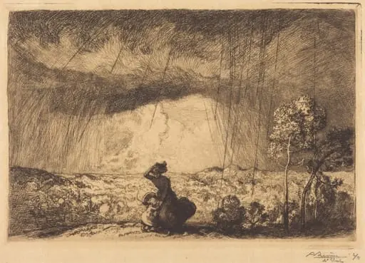 Storm on the Dune, Vendee (L'orage sur la dune, Vendee), by Auguste Lepère