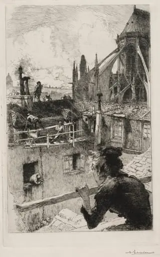 Sur les Toits pres Notre Dame, by Auguste Lepère