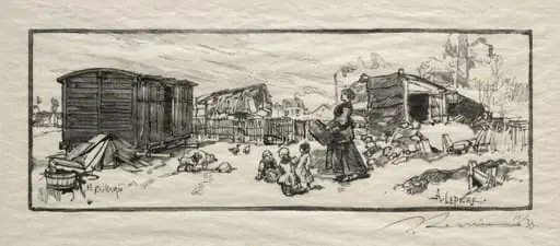The Carriage House (Le wagon-logement), by Auguste Lepère