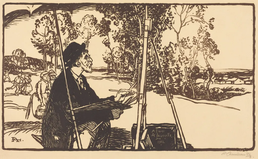 The Landscape Artist (Le paysagiste), by Auguste Lepère, ink, 1912